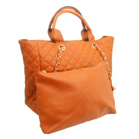 Leather Quilted Tote Set