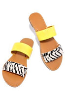 Yellow/Zebra 2 Strap Sandals