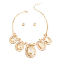 Topaz Crystal Teardrop Set