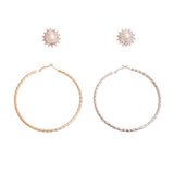 Pearl and Hoop Stud Set