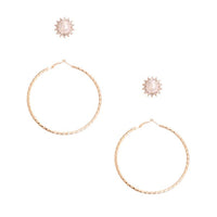 Pearl and Hoop Stud Set